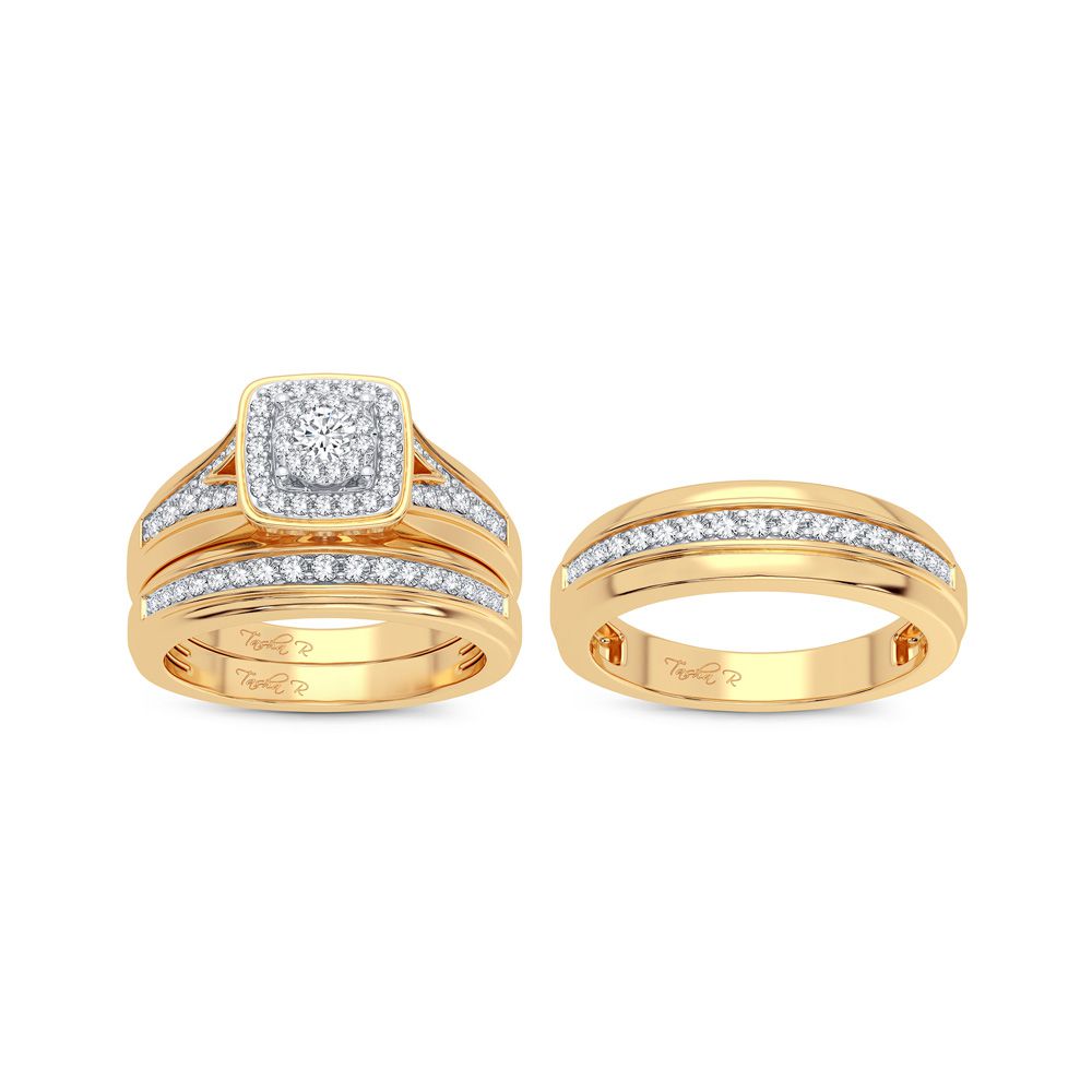 14k Yellow Gold Lab Diamond Trio Set - Timeless Elegance