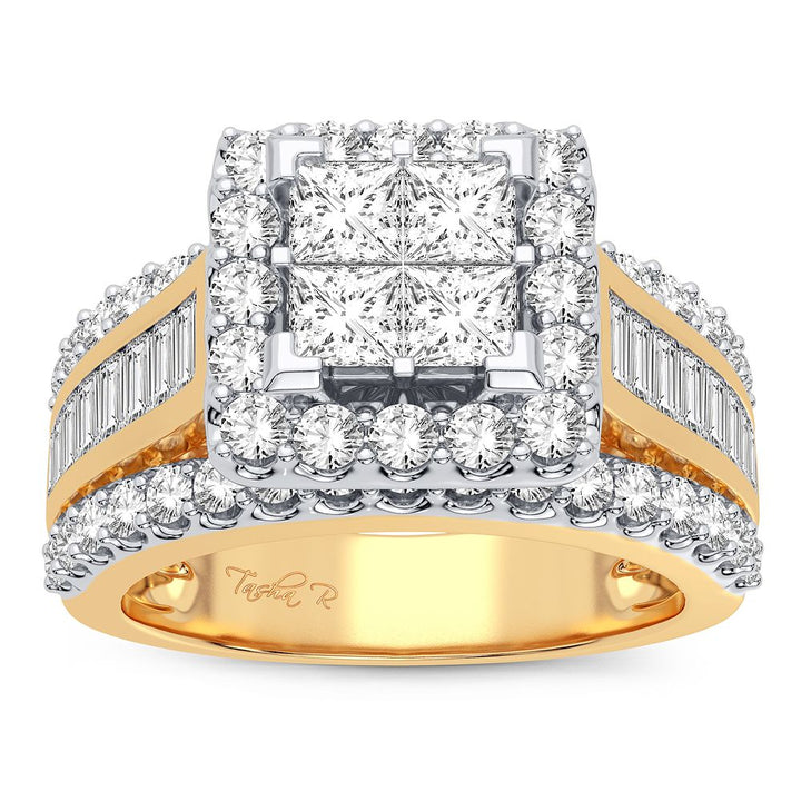 Luminous 14K Yellow Gold 2.15CT Lab Diamond Engagement Ring