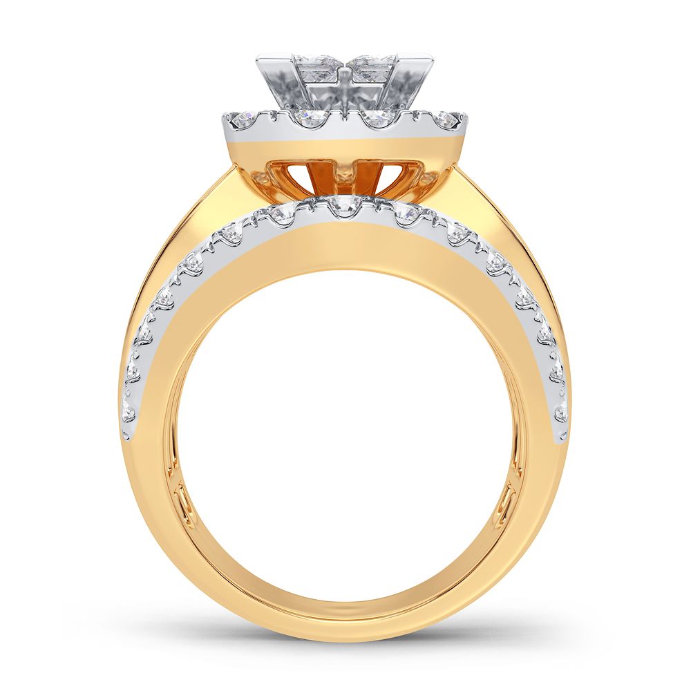 Brilliant 14K Yellow Gold 1.95CT Lab Diamond Engagement Ring