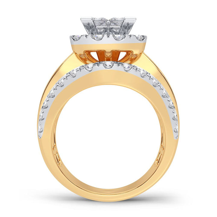 Brilliant 14K Yellow Gold 1.95CT Lab Diamond Engagement Ring