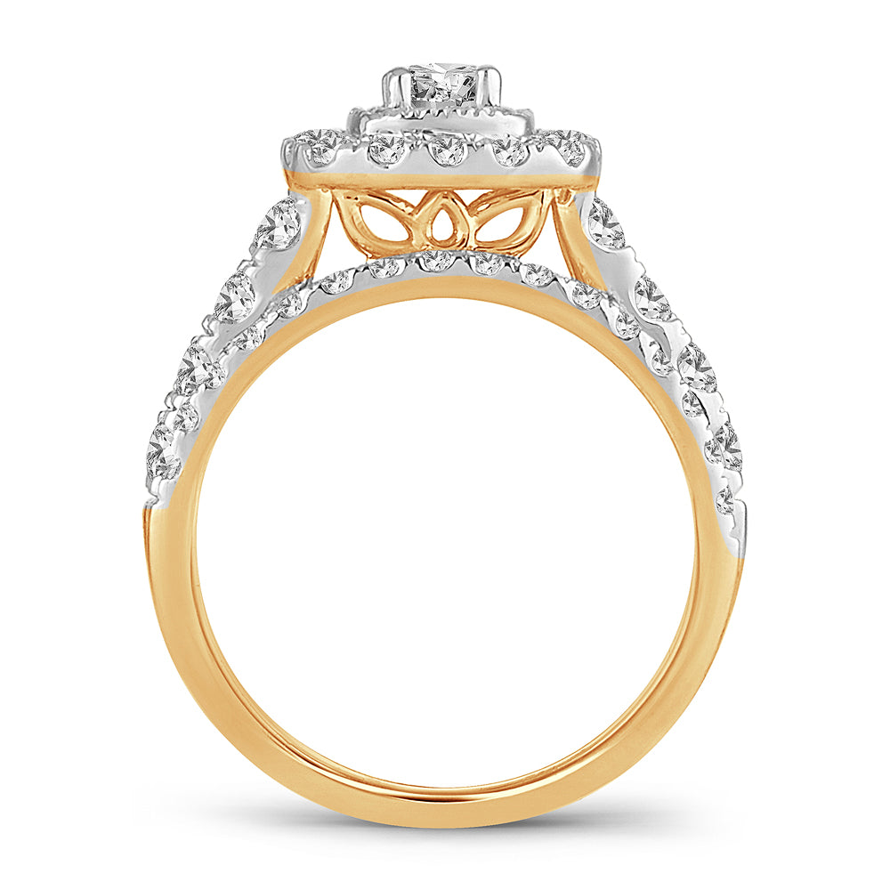 14K Yellow Gold Lab Diamond Bridal Ring - 1.50CT Brilliance