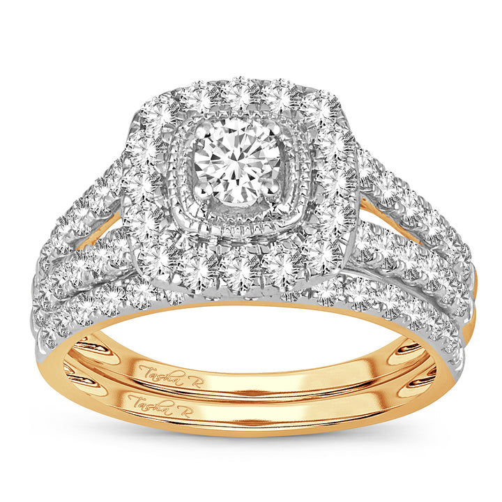 14K Yellow Gold Lab Diamond Bridal Ring - 1.50CT Brilliance