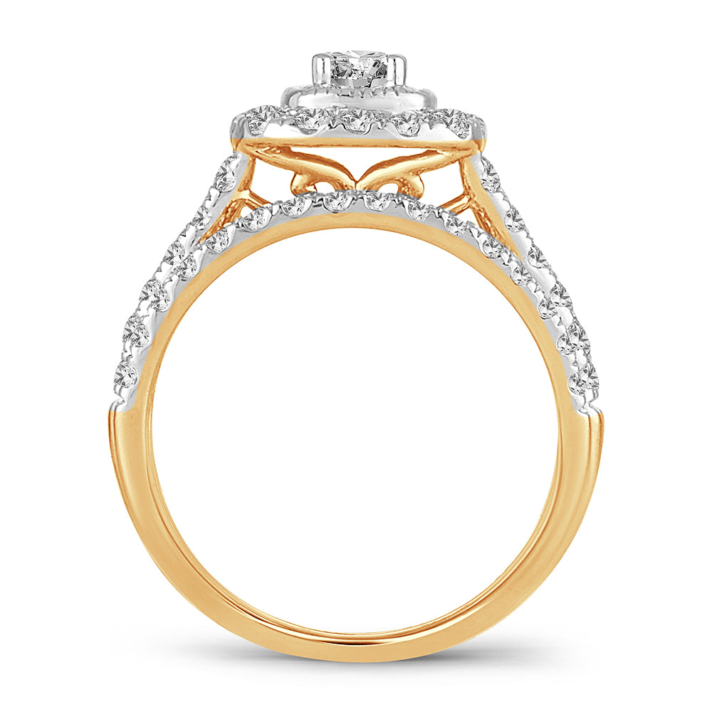 14K Yellow Gold Lab Diamond Bridal Ring - 1.50CT Brilliance