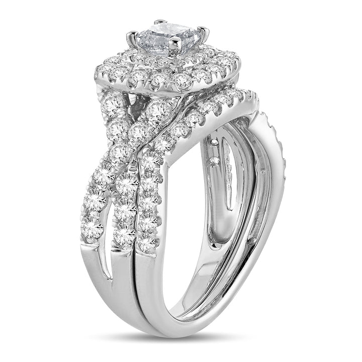 Brilliant 14k White Gold Lab Diamond Bridal Ring (1.51ct)
