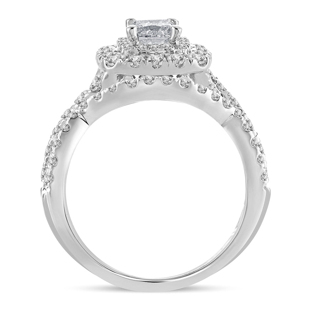 Brilliant 14k White Gold Lab Diamond Bridal Ring (1.51ct)