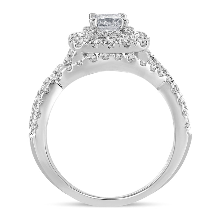 Brilliant 14k White Gold Lab Diamond Bridal Ring (1.51ct)