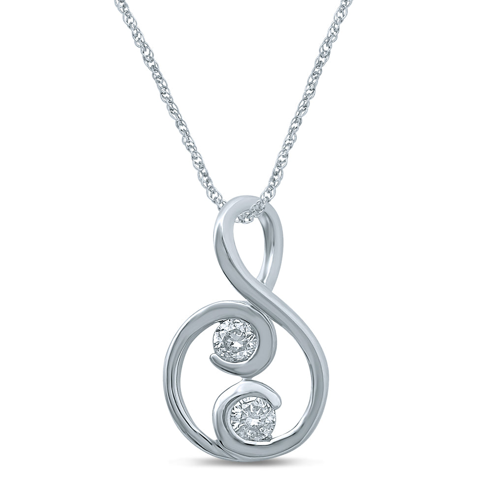 Chic 14k White Gold 0.10CT Lab Diamond Solitaire Pendant