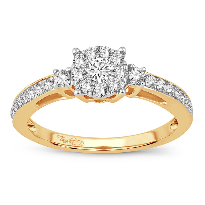 14k Yellow Gold 0.50ct Lab Diamond Womens Engagement Ring
