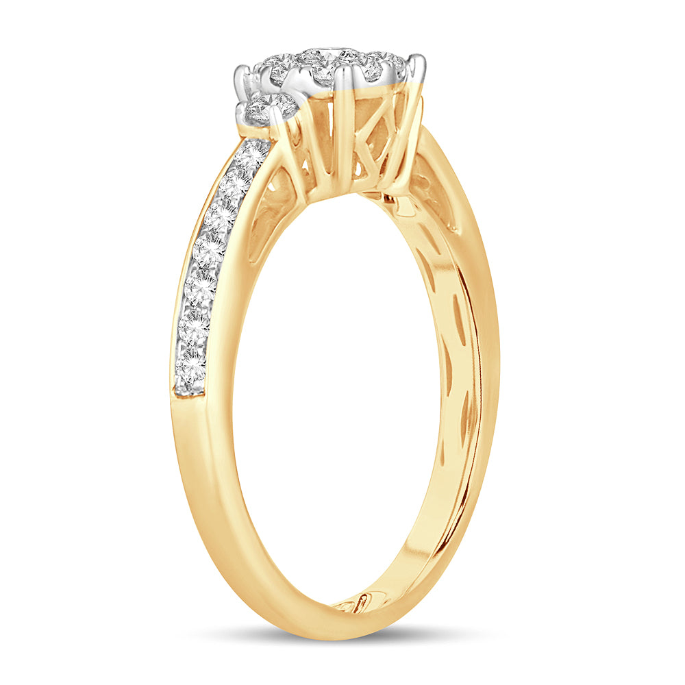 14k Yellow Gold 0.50ct Lab Diamond Womens Engagement Ring