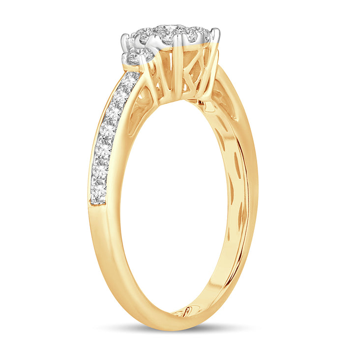14k Yellow Gold 0.50ct Lab Diamond Womens Engagement Ring