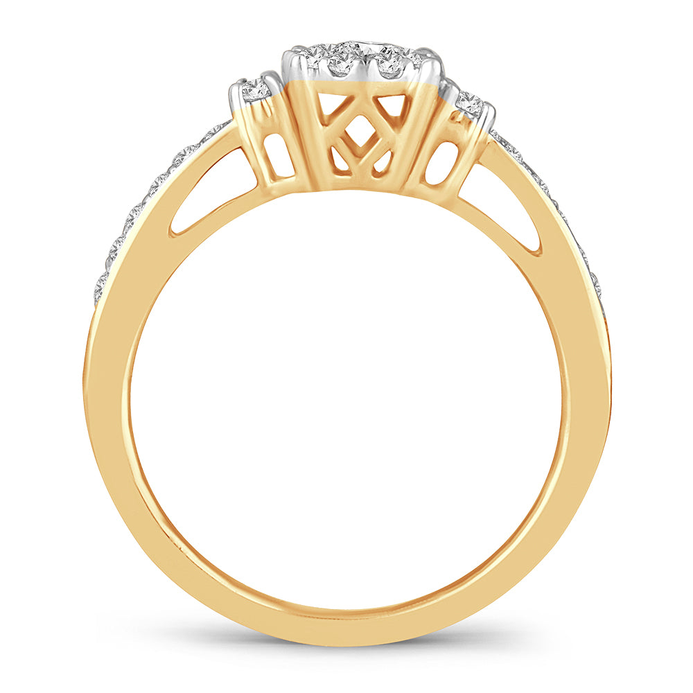 14k Yellow Gold 0.50ct Lab Diamond Womens Engagement Ring