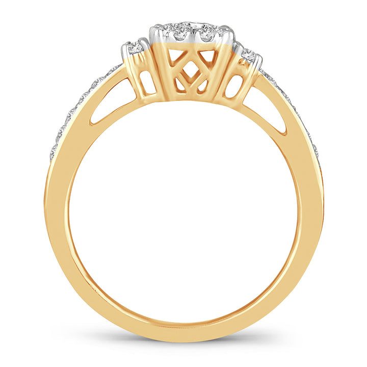 14k Yellow Gold 0.50ct Lab Diamond Womens Engagement Ring