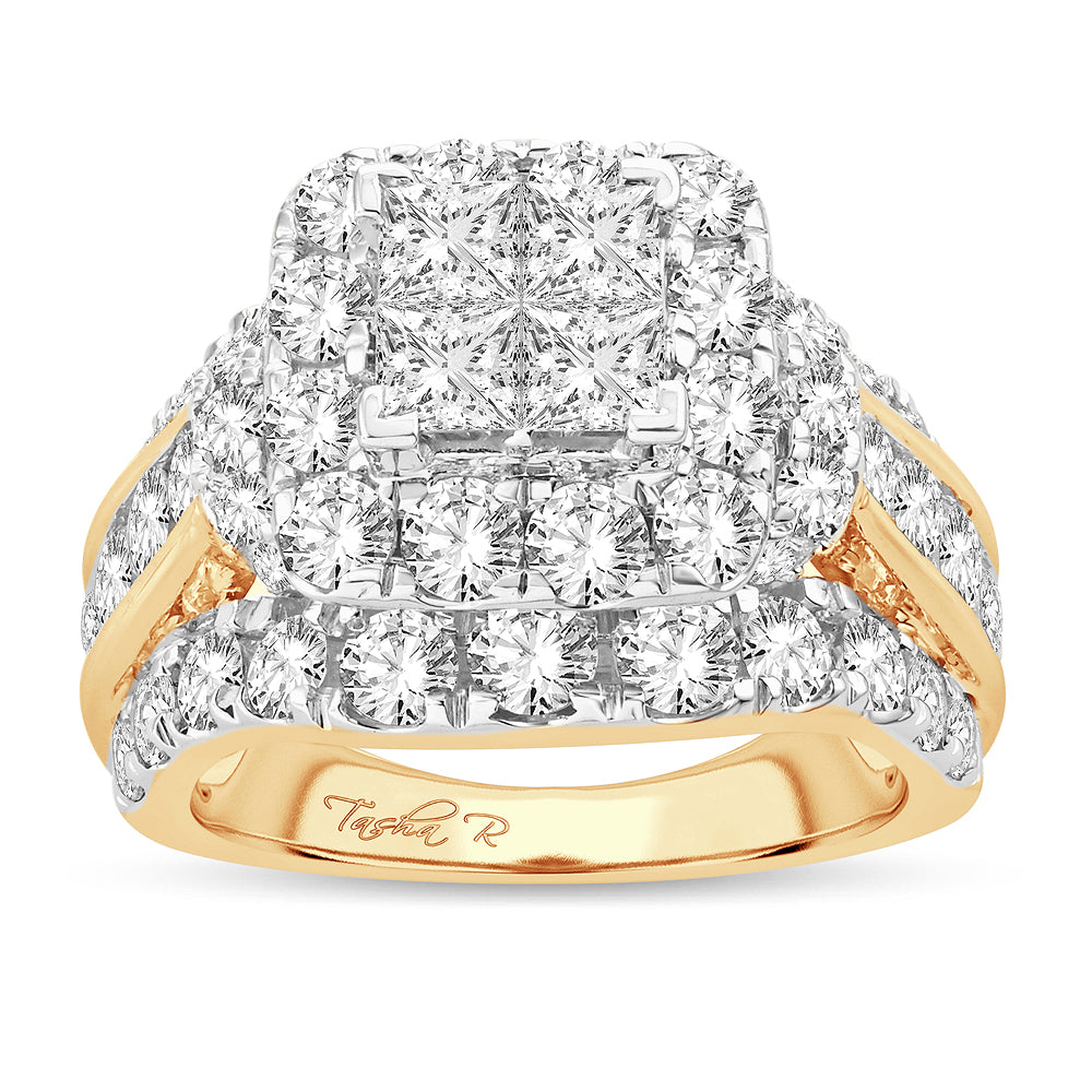 Luminous 14K Yellow Gold Lab Diamond Engagement Ring (4.50CT)