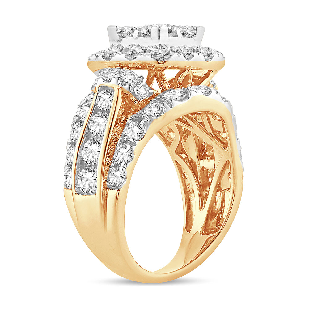 Luminous 14K Yellow Gold Lab Diamond Engagement Ring (4.50CT)