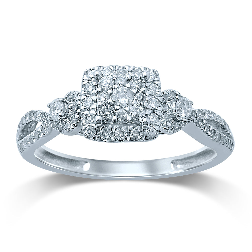 Timeless 14k White Gold Lab Diamond Engagement Ring (0.50 CT)