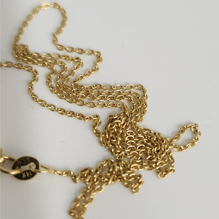 14k Yellow Gold Cable Link Chain Necklace 18" Classic everyday chain