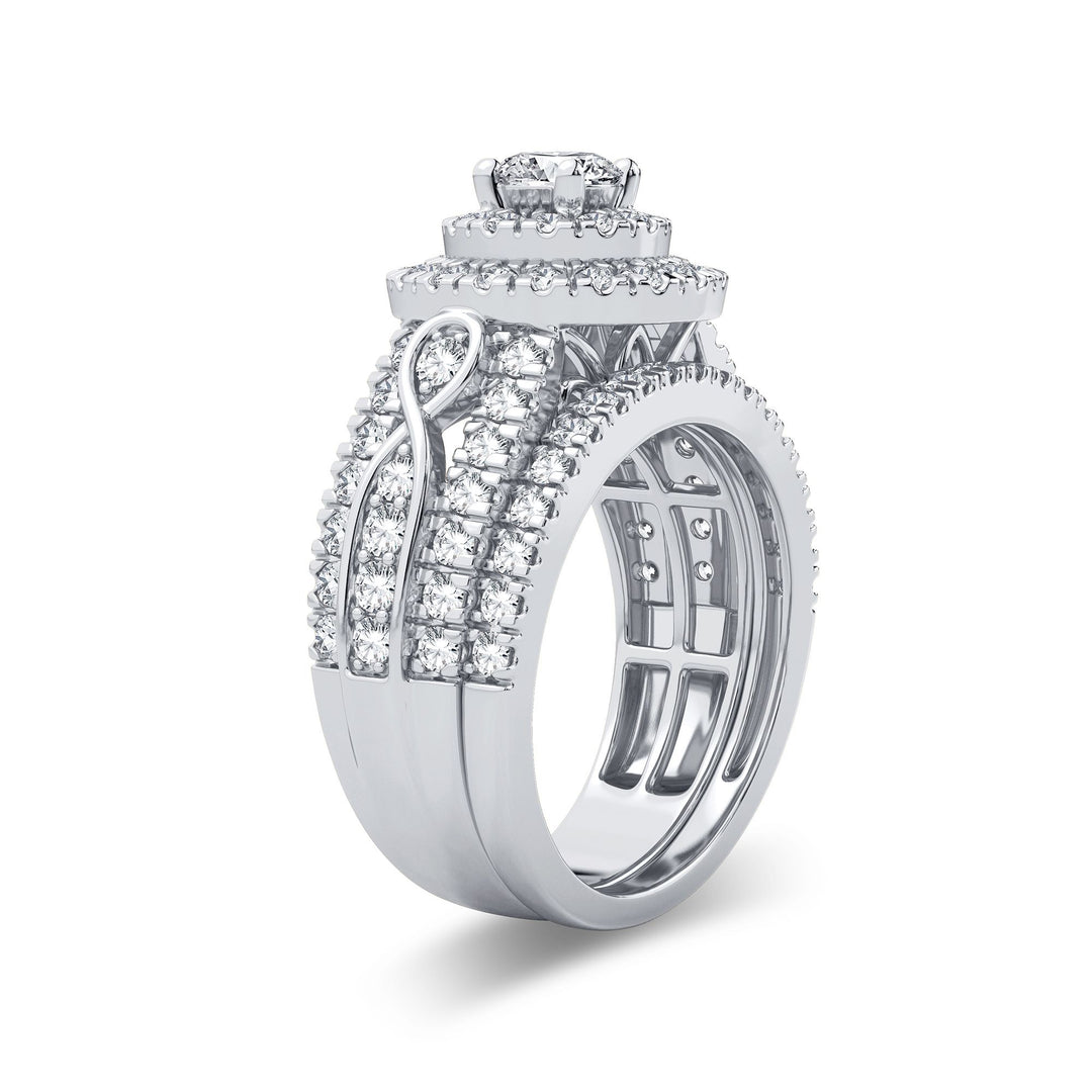 Brilliant 14k White Gold Lab Diamond Bridal Ring (1.75CT)