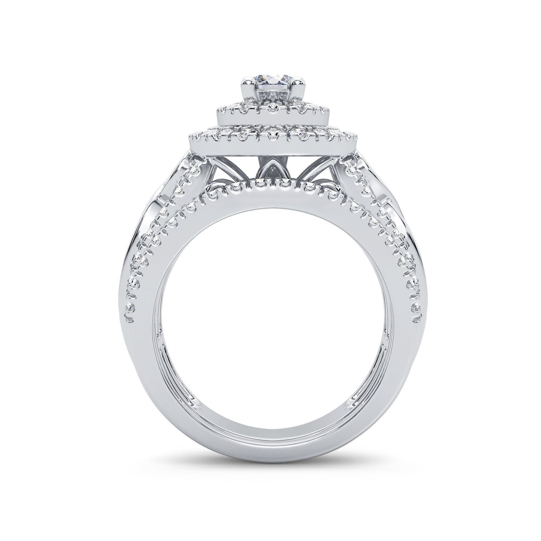 Brilliant 14k White Gold Lab Diamond Bridal Ring (1.75CT)