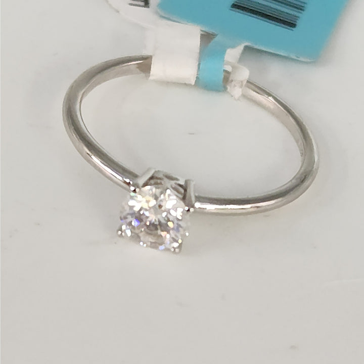 0.6 CTW Moissanite Solitaire Sterling Silver Ring size 9