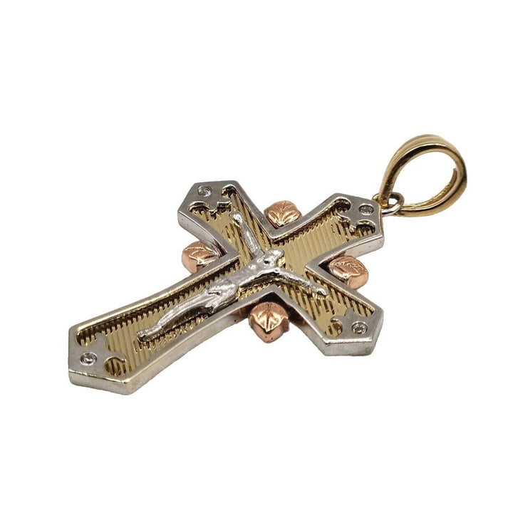 14k Gold Multi Tone Gold Cross Pendant