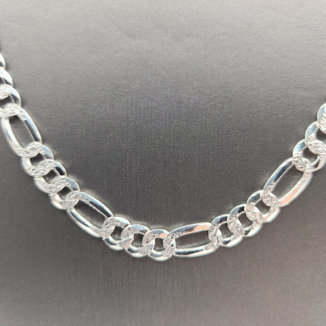 925 Sterling Silver Figaro's Chain Necklace 20"A