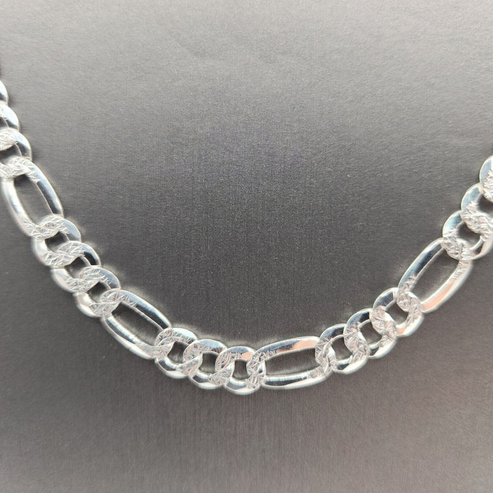 925 Sterling Silver Figaro's Chain Necklace 20"A