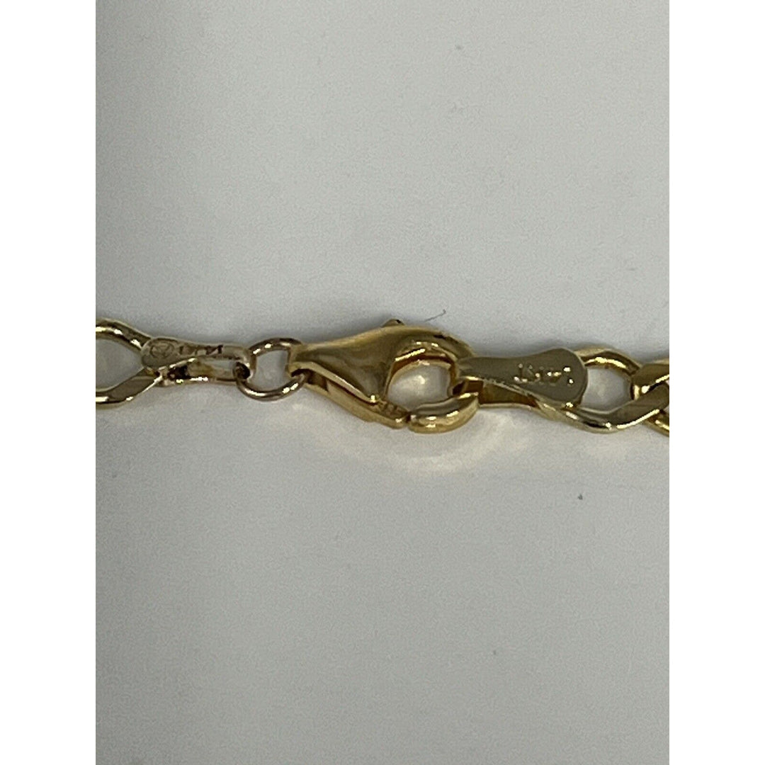 14k Gold Heavy Figaro Chain Necklace, 22in , 19.6g