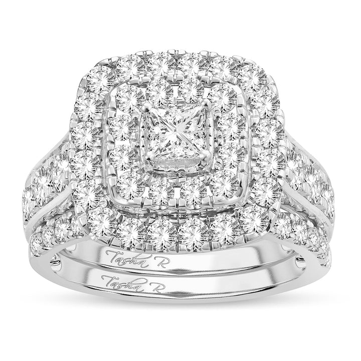 14k White Gold Lab Diamond Bridal Ring (2.00 CT Brilliance)