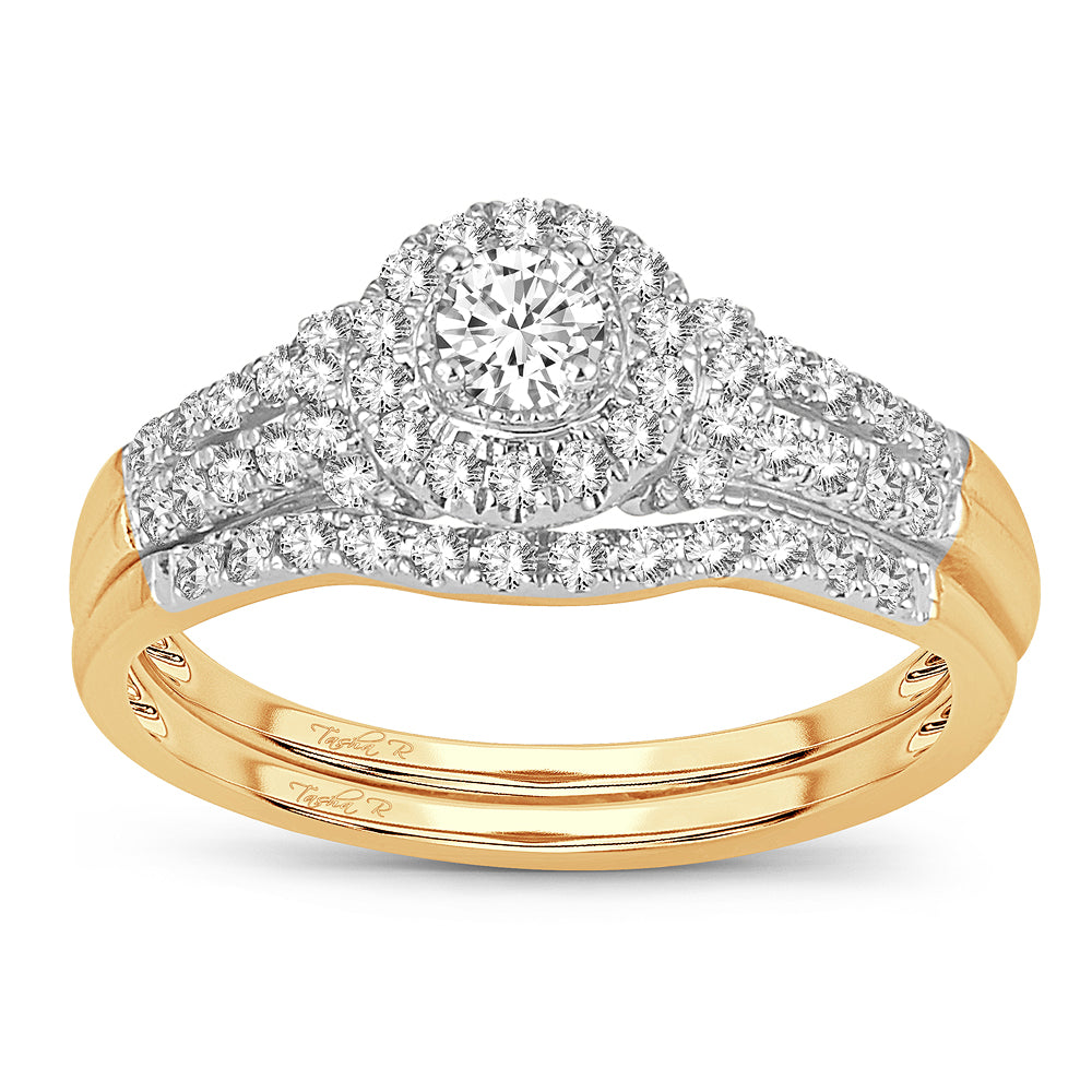 14K Yellow Gold Lab Diamond Bridal Ring (0.50CT)