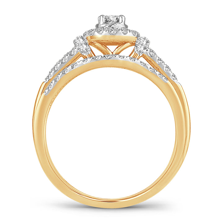 14K Yellow Gold Lab Diamond Bridal Ring (0.50CT)