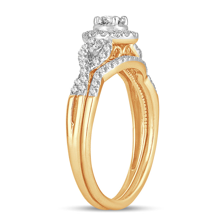 14K Yellow Gold 0.50CT Lab Diamond Bridal Ring