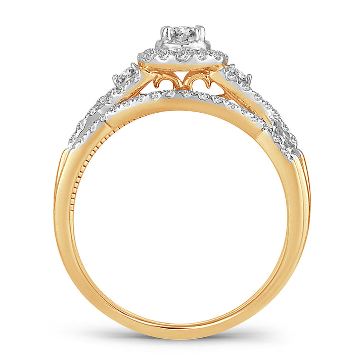 14K Yellow Gold 0.50CT Lab Diamond Bridal Ring