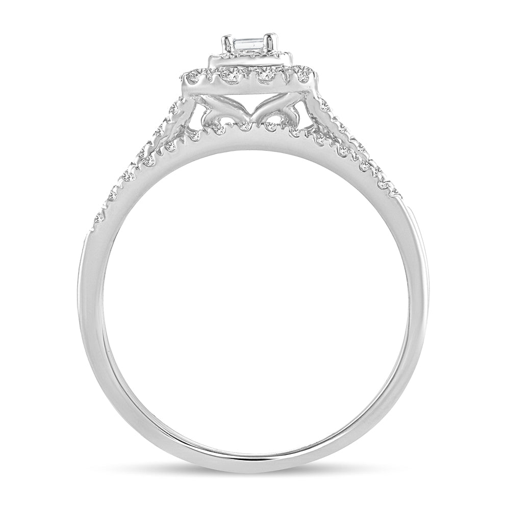 Elegant 14K White Gold 0.34CT Lab Diamond Engagement Ring
