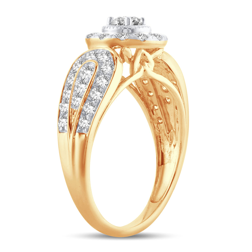 Luminous 14K Yellow Gold 1CT Lab Diamond Engagement Ring
