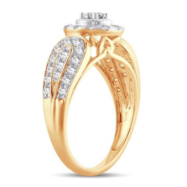 Luminous 14K Yellow Gold 1CT Lab Diamond Engagement Ring