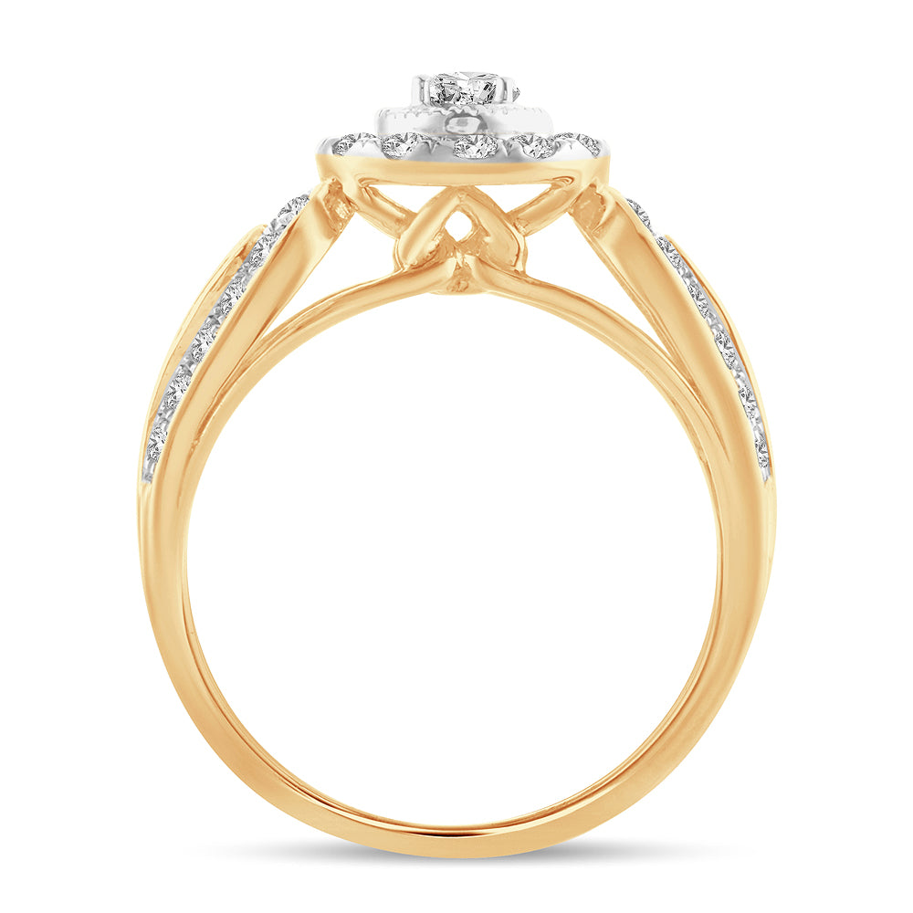 Luminous 14K Yellow Gold 1CT Lab Diamond Engagement Ring