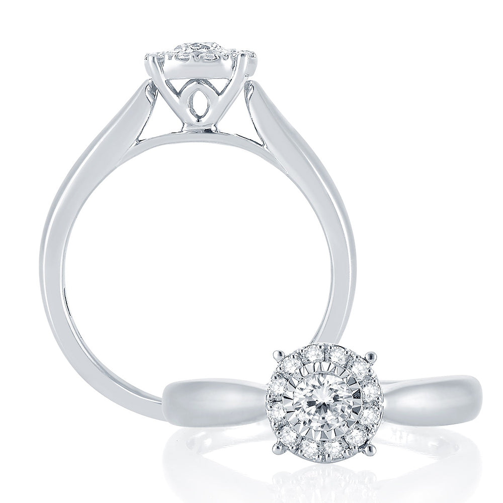 Timeless 14k White Gold Lab Diamond Womens Ring