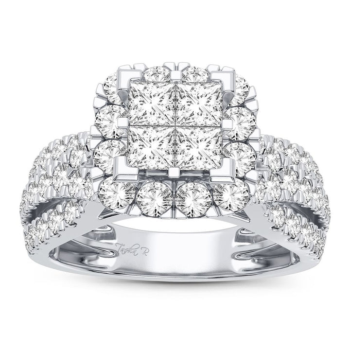 Brilliant 14k White Gold Lab Diamond Engagement Ring