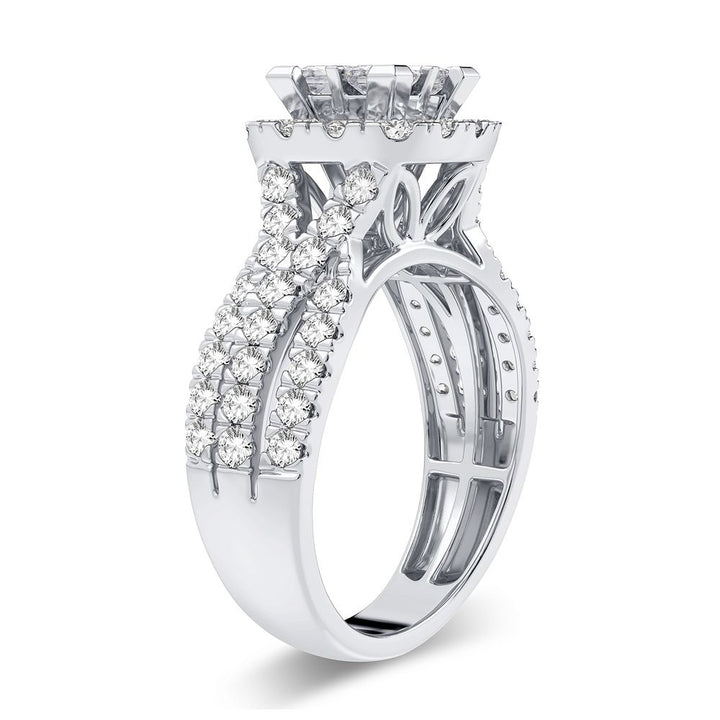 Brilliant 14k White Gold Lab Diamond Engagement Ring