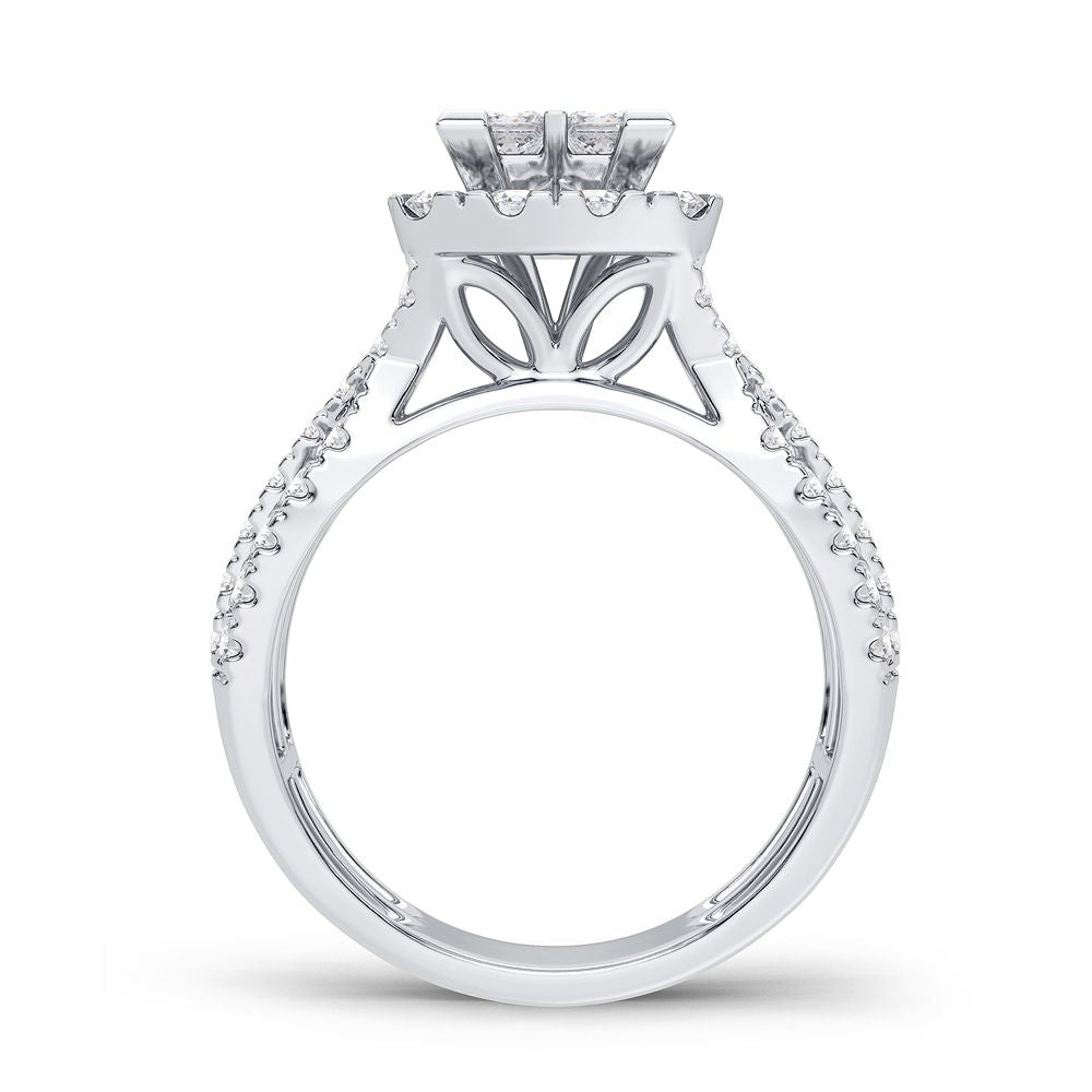 Brilliant 14k White Gold Lab Diamond Engagement Ring