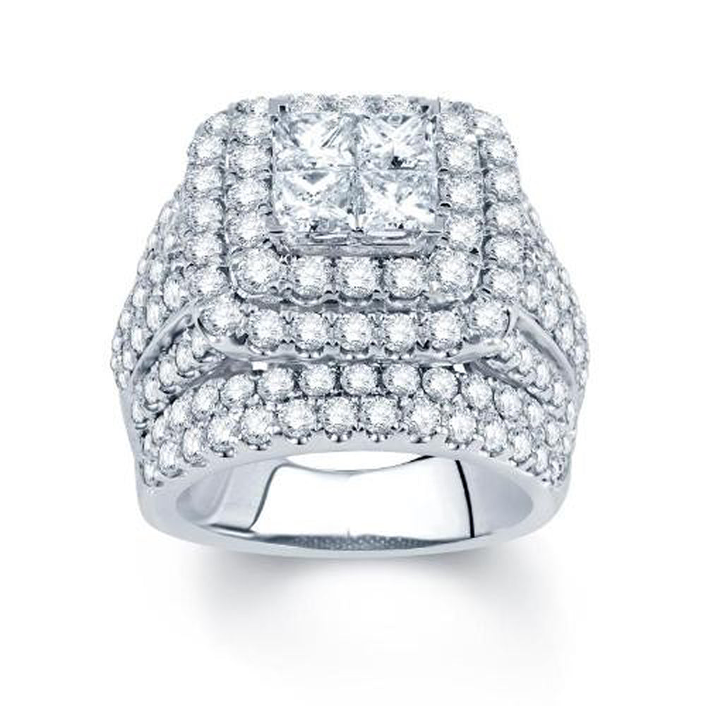 Brilliant 14k White Gold Lab Diamond Bridal Ring