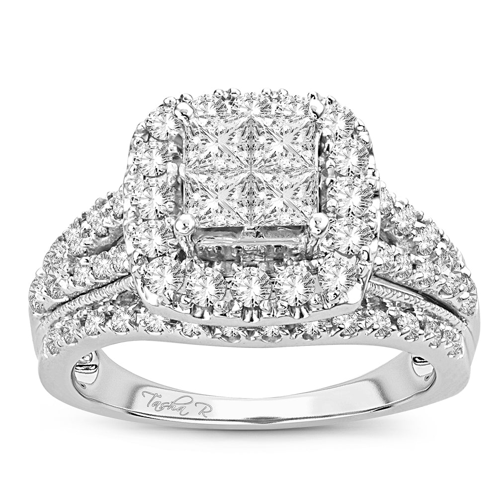 Sparkling 1.50CT Lab Diamond Bridal Ring in White Gold