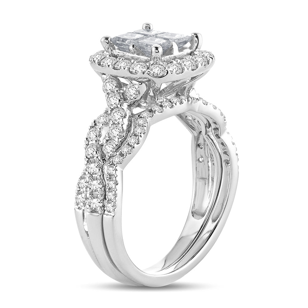 14k White Gold 1.75ct Lab Diamond Bridal Solitaire Ring