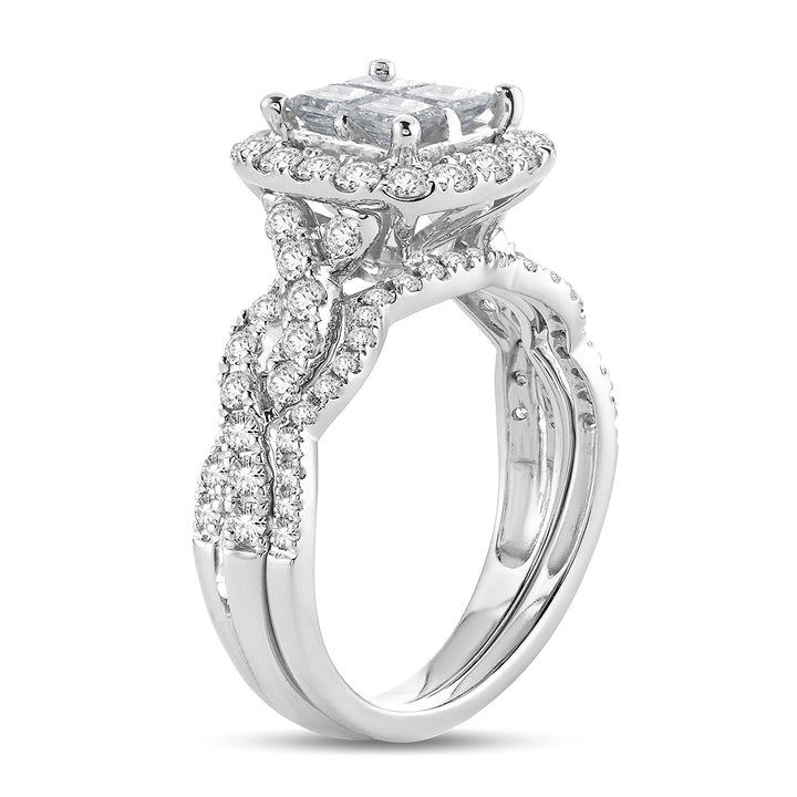14k White Gold 1.75ct Lab Diamond Bridal Solitaire Ring