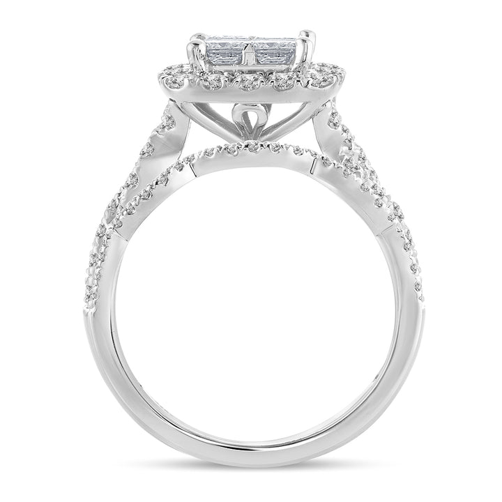 14k White Gold 1.75ct Lab Diamond Bridal Solitaire Ring