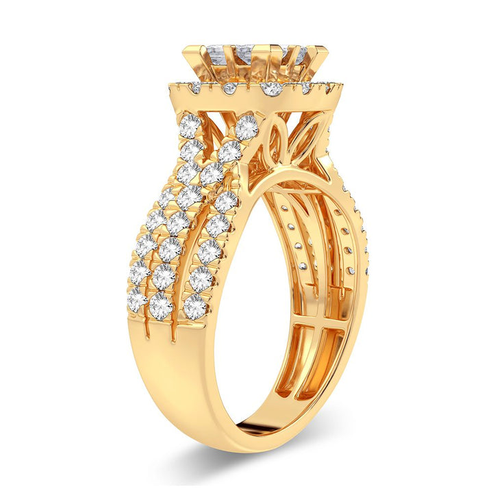 14K Yellow Gold Lab-Grown 1.50CT Diamond Womens Ring