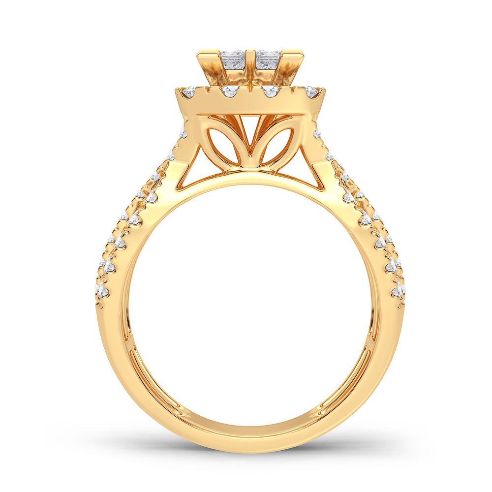 14K Yellow Gold Lab-Grown 1.50CT Diamond Womens Ring