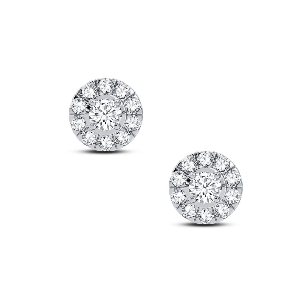 Luminous 14k White Gold Diamond Stud Earrings for Women