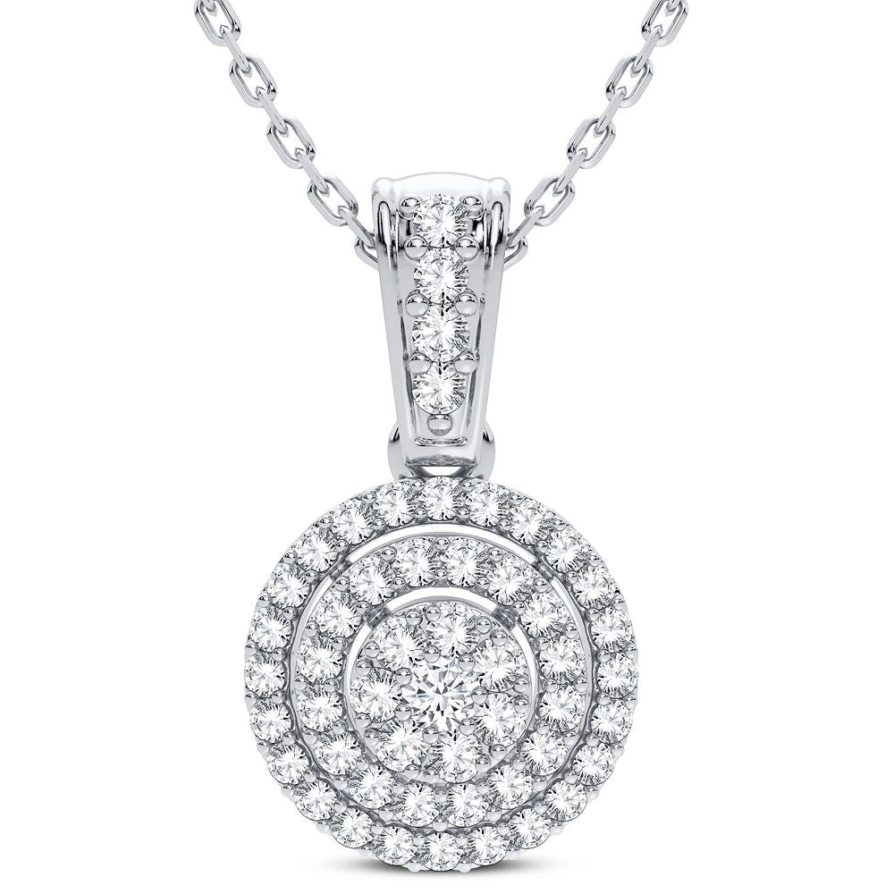Luminous 14K White Gold 0.25CT Diamond Womens Pendant