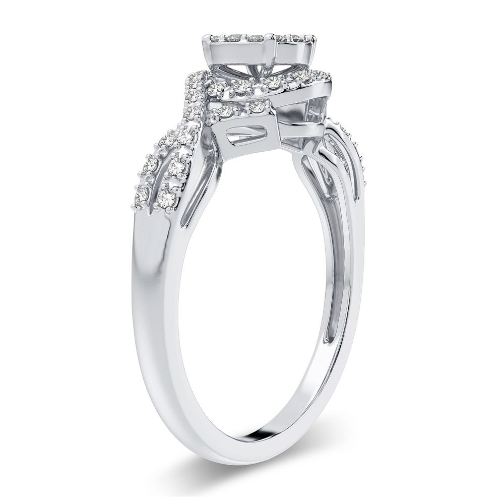 14K White Gold 0.25CT Lab Diamond Engagement Ring